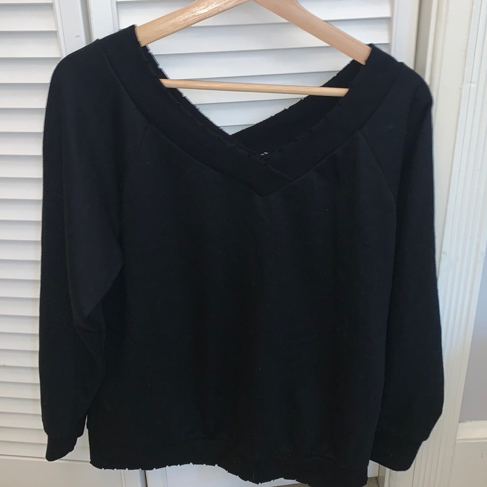 black off the shoulder pull over